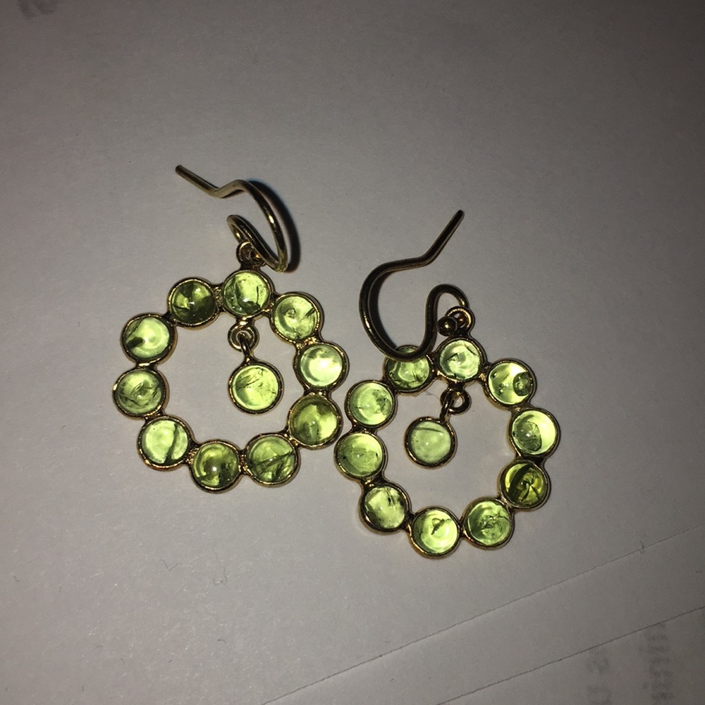 COPY - Genuine Green Peridot Circle Drop Earrings